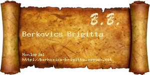 Berkovics Brigitta névjegykártya